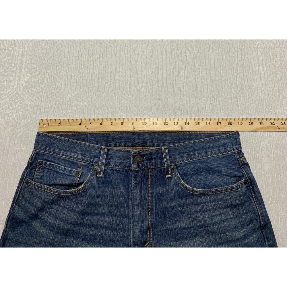 Levi's 559 Relaxed Straight‎ Leg Distress Jeans Men's 36×30 Blue Faded Whiskers